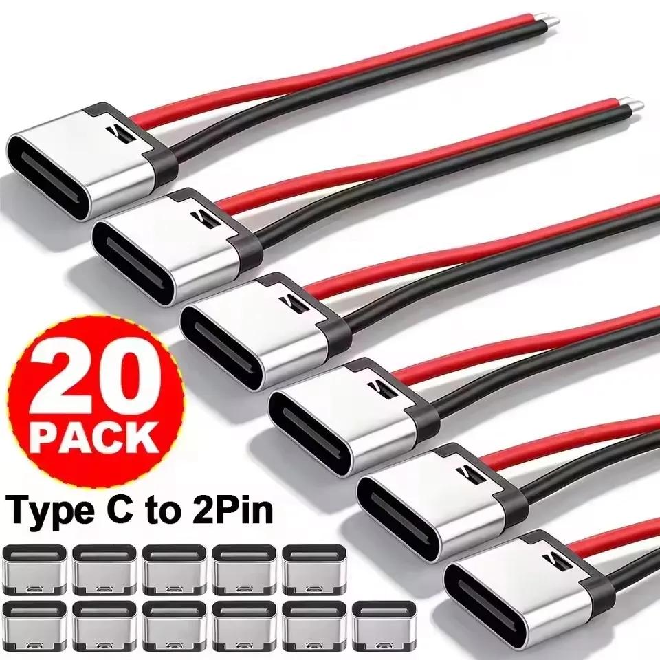 Usb Hub - 5-20PCS Type-C 2Pin Solder Wire Waterproof