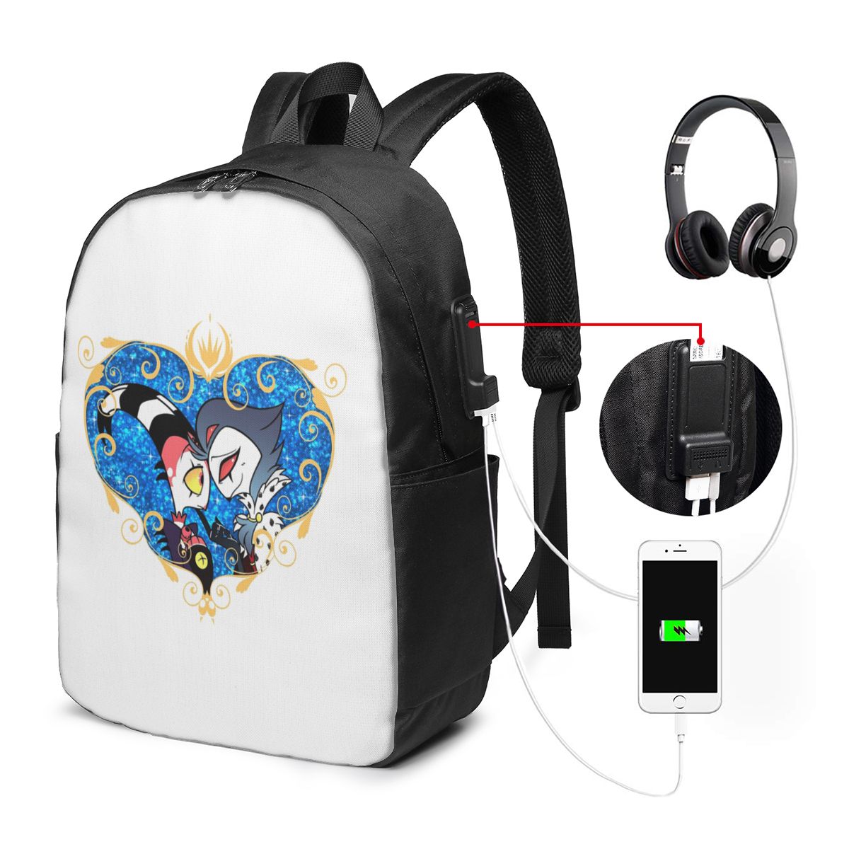 Laptop Bag - Helluva Boss Stolas And Blitzo Heart