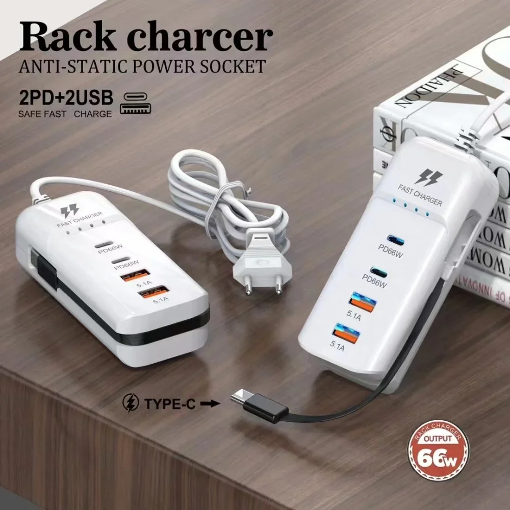Usb C Hub - 66W 4 Port PD USB Fast
