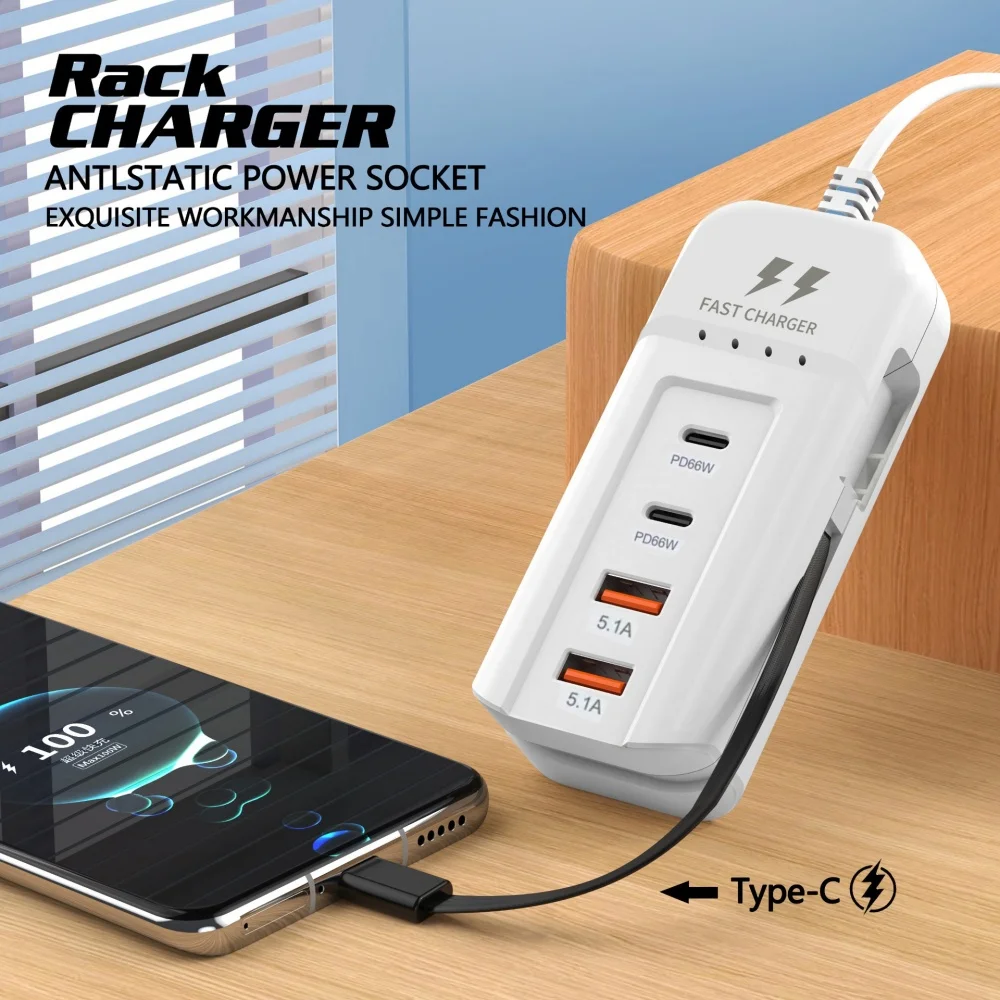 66W 4 Port PD USB Fast Chargin - Usb C Hub recension och pris