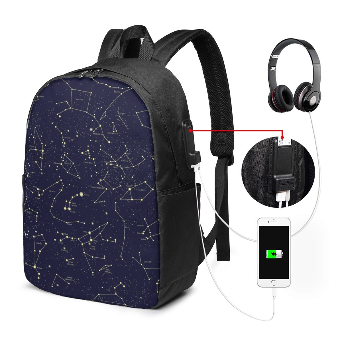 Night Sky Golden Celestial Sta - Laptop Bag recension och pris