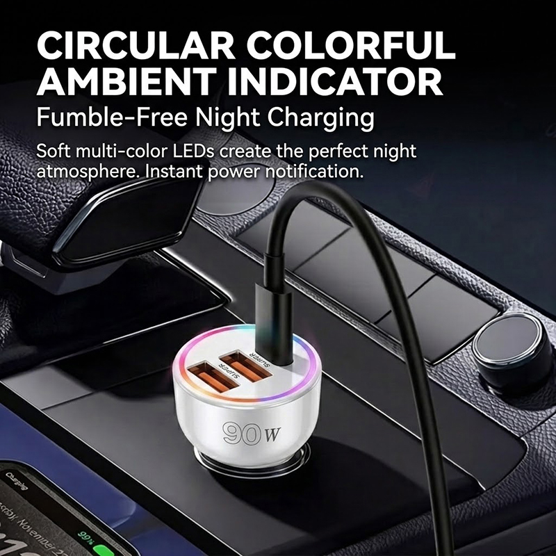 90W Car Charger Adapter with M - Usb C Hub recension och pris